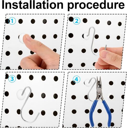 120 قطعة من أقفال Pegboard وإكسسوارات منظم Pegboard ومشابك Pegboard وسدادات خطاف وإيقاف السنانير وفتحات دائرية وإكسسوارات التحكم في الحائط لتعليق أداة دبوس لوحة الوتد (أبيض) in Saudi Arabia