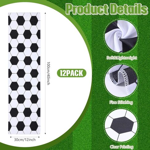 24 Pcs Soccer Party Favors Including 12 Pcs 20 oz Plastic Soccer Water Bottles Bulk 12 Pcs 40"x12" Soccer Cooling Towels Breathable Towel for Soccer Team Gift in Saudi Arabia