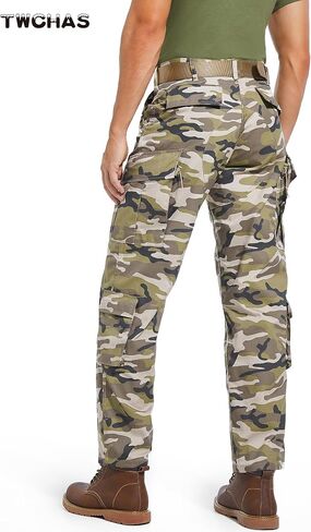 Men’s Tactical Pants, 8 Pockets, Double-Layered Knees, CVC Twill Combat Cargo Pants for Work Hiking Performance in Saudi Arabia