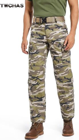 Men’s Tactical Pants, 8 Pockets, Double-Layered Knees, CVC Twill Combat Cargo Pants for Work Hiking Performance in Saudi Arabia