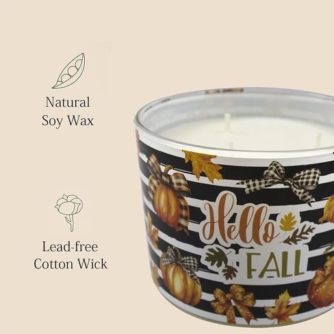 Fall Candles, Fall Decorations for Home - Fall Gifts for Women, Natural Soy Wax Pumpkin Spice Scented Candles(12.7oz) in Kuwait