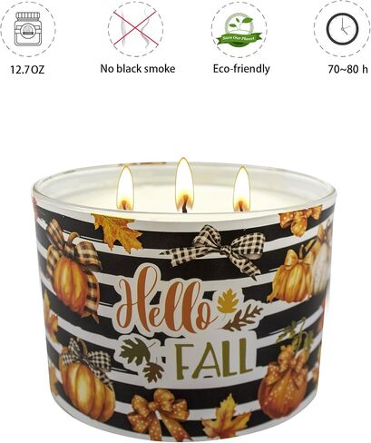 Fall Candles, Fall Decorations for Home - Fall Gifts for Women, Natural Soy Wax Pumpkin Spice Scented Candles(12.7oz) in Kuwait