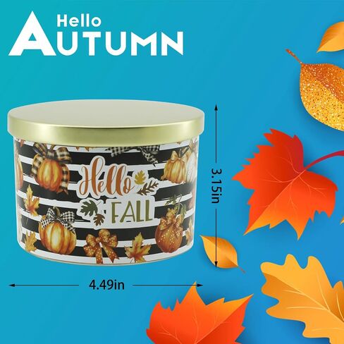 Fall Candles, Fall Decorations for Home - Fall Gifts for Women, Natural Soy Wax Pumpkin Spice Scented Candles(12.7oz) in Kuwait