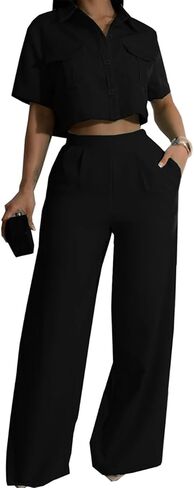 Women's Casual Tops Pants Two Piece Matching Sets Outfits in Saudi Arabia