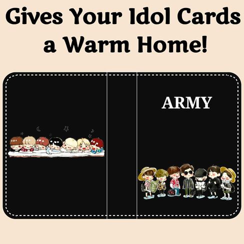 Korean Pop Albums, BT21 Photocard Binder Album, Bangtan Boys Trading PhotoCard Holder Book with 400 Cards Sleeves - idol Cartoon Photo Protect Album Gifts for Boy & Girls - Lomo Card (Black) in Saudi Arabia