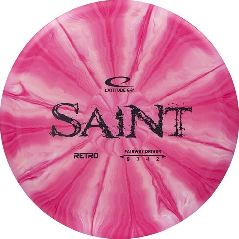 Latitude 64 Retro Burst Saint Disc Golf Distance Driver | سائق مسافة الجولف الفريسبي | 170 جرام زائد | مناسب للمبتدئين وسهل رمي قرص الجولف | سوف يختلف لون الختم ونمط الانفجار in Saudi Arabia