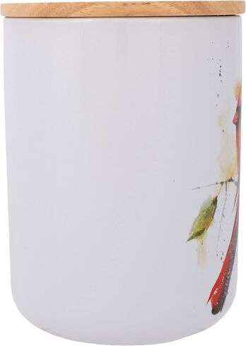 DEMDACO Cardinal Pair Watercolor Red 8 x 5 Ceramic and Wood Medium Canister Jar in Saudi Arabia
