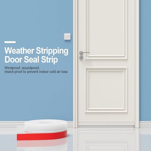 Weather Stripping Door Seal, 2 inch Silicone Door Weather Stripping Door Seal Strip, Side and Bottom Gaps Insulation Strip for Door Frame, Window(20ft) in Saudi Arabia