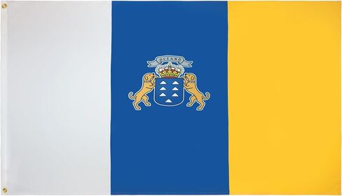 AZ FLAG - Canary Islands Flag - 2x3 Ft - 100D Polyester Spanish Region Of Canarias Banner with Two Metal Grommets - Fade Resistant - Vivid Colors - 2' x 3' Feet - 90x60 Cm in Saudi Arabia