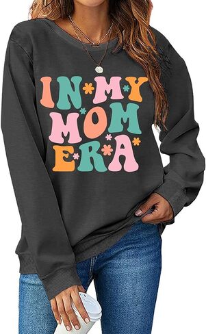 LHBNK In My Mom Era Sweatshirt Women Mama Sweatshirt Mom Life Pullover Tops Casual Long Sleeve Blouse in Saudi Arabia