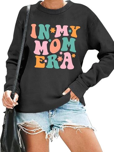 LHBNK In My Mom Era Sweatshirt Women Mama Sweatshirt Mom Life Pullover Tops Casual Long Sleeve Blouse in Saudi Arabia