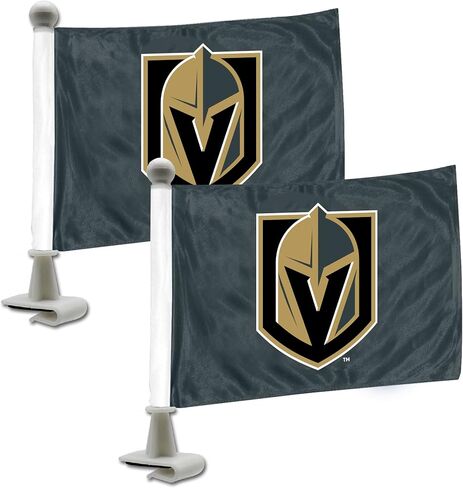 FANMATS 61891 Vegas Golden Knights Ambassador Car Flags - 2 Pack Mini Auto Flags, 4in X 6in, Perfect for Hood or Trunk - Gray in Saudi Arabia