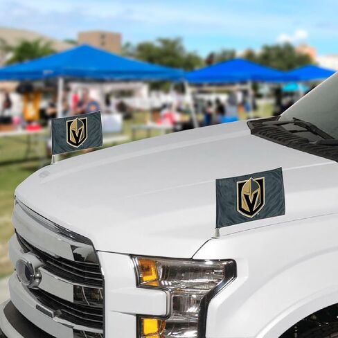 FANMATS 61891 Vegas Golden Knights Ambassador Car Flags - 2 Pack Mini Auto Flags, 4in X 6in, Perfect for Hood or Trunk - Gray in Saudi Arabia