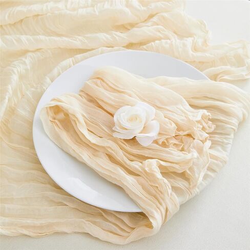 reyke 10 حزمة القماش القطني الوردي المغبر الجدول عداء للحزب 10ft الوردي الشاش الجدول عداء 35x120 بوصة بوهو ريفي الجبن القماش طويل الجدول العداءين رومانسية ديكور الزفاف للطفل الزفاف دش عيد ميلاد in Kuwait