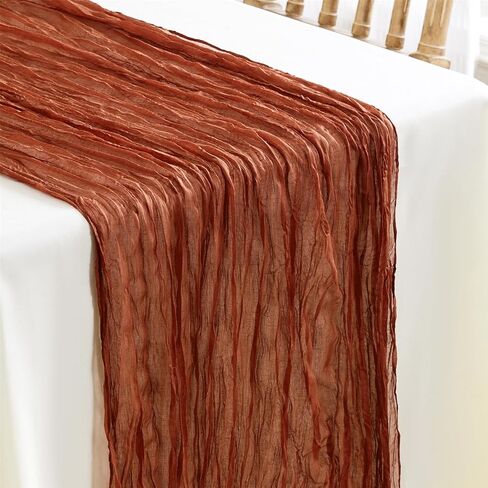 Reyke 10 Pack Dusty Pink Cheesecloth Table Runner for Party 10Ft Pink Gauze Table Runner 35x120 Inch Boho Rustic Cheese Cloth Long Table Runners Romantic Wedding Decor for Baby Bridal Shower Birthday in Saudi Arabia