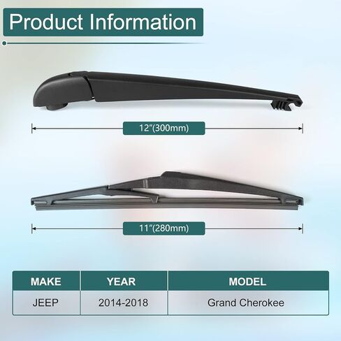 Rear Wiper Arm Blade Set - Replacement for Buick Enclave 2008-2017 - Back Windshield Wiper Accessories, OEM 15280813, 25820122, 2580774, Blade:12" in Saudi Arabia