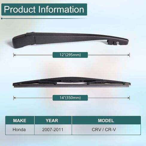 مجموعة شفرات ذراع الممسحة الخلفية - بديلة لـ Buick Enclave 2008-2017 - ملحقات ممسحة الزجاج الأمامي الخلفي، OEM 15280813، 25820122، 2580774، الشفرة: 12 بوصة in Saudi Arabia