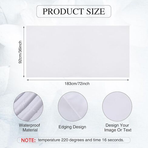 1 Pcs Sublimation Table Runner Heat Transfer 36 x 72 Inch Table Cover Waterproof White Table Runner Machine Washable Twill Blanks Table Banner for Birthday Wedding Party Banquet Restaurant in Kuwait