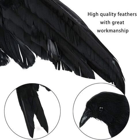 الهالوين الاصطناعي الغراب الأسود الطيور الغراب الدعامة الديكور مخيف للحزب الحدث عطلة عيد الميلاد الحرف الإبداعية ديكور المنزل DIY ديكور عطلة (أسود، 12 بوصة) in Kuwait