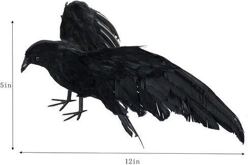 الهالوين الاصطناعي الغراب الأسود الطيور الغراب الدعامة الديكور مخيف للحزب الحدث عطلة عيد الميلاد الحرف الإبداعية ديكور المنزل DIY ديكور عطلة (أسود، 12 بوصة) in Kuwait