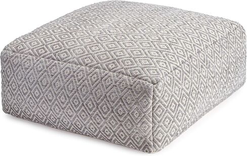 Anji Mountain 100% Handmade & Handcrafted Comfortable Home Décor Pouf Ottoman Footrest for Living Room, Bedroom, Nursery, Kidsroom, Patio Furniture - (34" x 34" x 16"- Gray,Beige) in Saudi Arabia