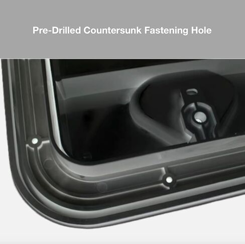 فتحة قارب بحرية، فتحة وغطاء لتخزين القارب مقاس 17-1/4 بوصة × 12-3/8 بوصة، غطاء فتحة الوصول البحري للقافلة RV، مادة ABS سطح غير قابل للانزلاق مقاوم للطقس سهل التركيب (أسود) in Kuwait