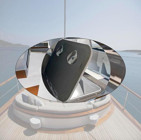 فتحة قارب بحرية، فتحة وغطاء لتخزين القارب مقاس 17-1/4 بوصة × 12-3/8 بوصة، غطاء فتحة الوصول البحري للقافلة RV، مادة ABS سطح غير قابل للانزلاق مقاوم للطقس سهل التركيب (أسود) in Kuwait