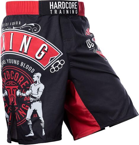 Hardcore Training Fight Shorts Men's Boxing MMA Combat BJJ Grappling Fitness Muay Thai Kickboxing No Gi in Saudi Arabia