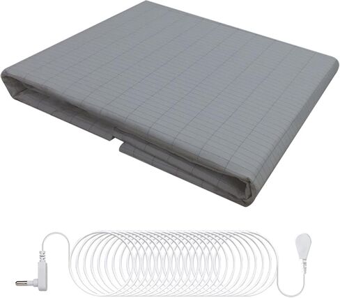 Grounding Sheet for Sleeping, Conductive Silver Fiber Grounding Mat with 15 ft. Grounding Cord, Grounding Sheets for Better Sleeping and Pain Relieving (27x52 inch) Grey in Saudi Arabia