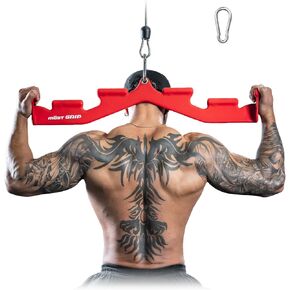 Mag Grip LAT Pull Down Bar with 6 Ergonomic Handles, Neutral Grip LAT Pulldown Attachments for Whole Back Training, Wide Grip LAT Pulldown Bars for Home Gym Cable
