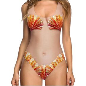 One Piece Swimsuits for Women Hairy Chest Bathing Suit Funny Novelty Fake Muscles Beachwear Borat Swimsuit