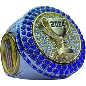 1 or 10 Pack 2024 Championship Trophy Ring Award Gift for Tournament or League Champion Winner for MVP or Goat