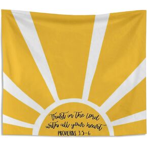Knibeo Christian Tapestry Wall Hanging Aesthetic, Sun Tapestry, Bible Verse Tapestry, Jesus Tapestry, Christian Bible Scripture Wall Decor, Christian Backdrop, Proverbs 3:5-6, 50x60 Inch