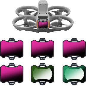 Magnetic ND Filter Kit with Magnetic Mount Adapter Compatible with DJI Avata 2,6 Pack UV CPL ND8 ND16 ND32 ND64 Drone Lens Accessory Aluminum Alloy Frame