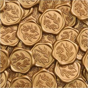 ملصقات ختم الشمع من UNIQOOO - ملصقات ختم على شكل ظرف دعوة زفاف من الأوكالبتوس، 50 قطعة من الملصقات الخضراء الطحلبية ذاتية اللصق، مثالية للدعوة، والكريسماس، وتغليف الهدايا، والحفلات in Kuwait