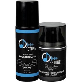 Retune Wellness Rock n Roll On 2000mg Hemp Oil and Performance Recovery Cream 2500mg Hemp Oil Cream w/DSMO