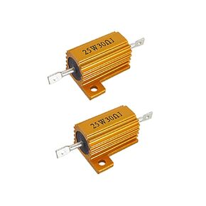YOKIVE 2 Pcs Aluminum Case Resistor, Office LED Converter Replacement Wirewound Resistance, Great for Daily Use (Gold, 25W 30 Ohm)