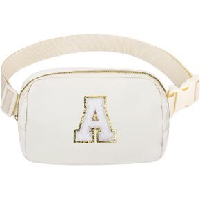 Birthday Gifts Initial Letter Waist Pack Personalized Gift for 8 9 10 11 12 Year old Girls Teen Cute Gifts Mini Small Pack White Letter A