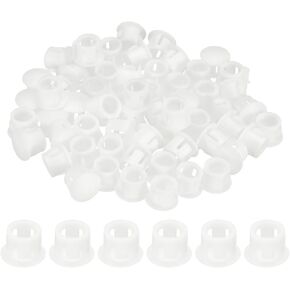uxcell 100pcs Nylon Plastic Hole Plugs, 1/2"(13mm) Round Drill Screw Hole Plugs Covers Knockout Locking Plastic Plugs Insert End Caps for Kitchen Cabinet Furniture, White