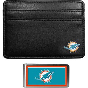 Siskiyou Sports NFL Miami Dolphins Weekend Wallet & Color Money Clip, Black, One Size