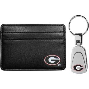 Siskiyou Sports NCAA Georgia Bulldogs Weekend Wallet & Steel Key Chain, Black, One Size
