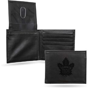 Rico Industries Laser Engraved Billfold Wallet, Toronto Maple Leafs, Black, 3.5 x 4.25-"