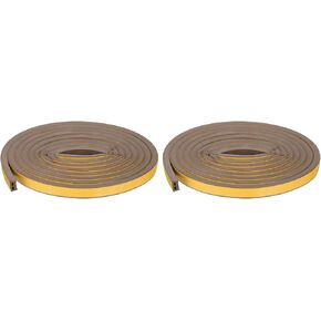uxcell 4 Roll Weather Seal Strip, 19/32" Wide x 5/16" Thick x 10 Ft EPDM Rubber Door Sealing Stripping E Shaped Self Adhesive Foam Tape for Door Window, Brown