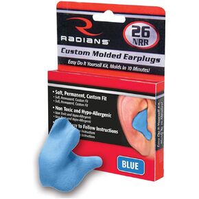 Radians CEP002-B Custom Molded Earplugs Retail Box w/ Blue Plugs, 1 Count (Pack of 1)