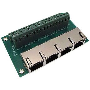 1x4 4CH RJ45 Ethernet Connector Breakout Board w/LED Spring Screw Terminals