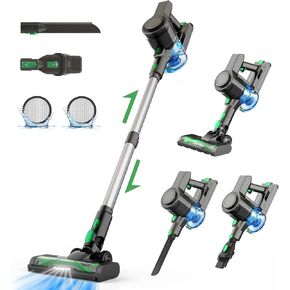 Cordless Vacuum Cleaner with Brushless Motor, 30Kpa Powerful Suction, 45 Mins Runtime, Detachable Battery, 6 in 1 Lightweight Stick Vacuum for Home Pet Hair Hard Floor Carpet Cleaning