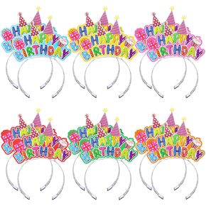 Yunsailing 30 Pcs Happy Birthday Headbands Bulk Paper Birthday Party Hats Colorful Birthday Party Supplies Happy Birthday Photo Props for Kids Classroom Family Birthday Party Decoration