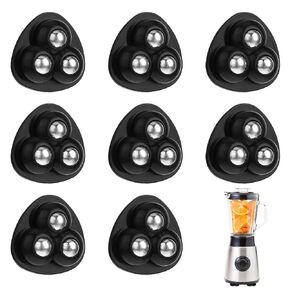 Self Adhesive Caster Wheels, 8Pcs 360 Degree Swivel Universal Wheel Stainless Paste Appliance Rollers Black Mini Appliance Sliders with 3 Ball Bearings for Coffee Maker Storage Bins