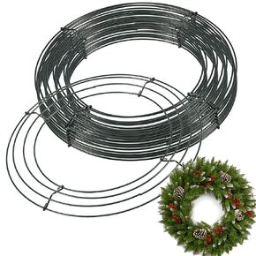 MOUYAT 20 Pack 8 Inch Wire Wreath Frame, Round Green Metal Wreath Frame, Floral Crafts Wreath Form for DIY Christmas Wedding Party