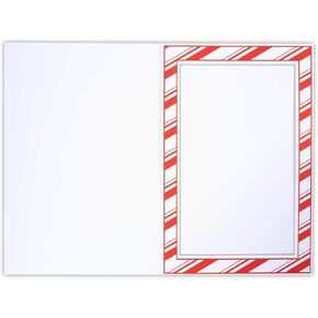 LUXPaper Portrait Photo Holders | 4" x 6" | Candy Cane - White Gloss | 120lb. Cover | 50 Qty
